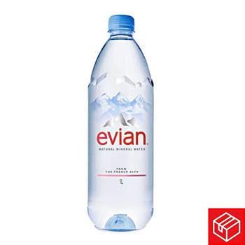 Evian Natural Mineral Water 1000ml x12 (1 Carton)